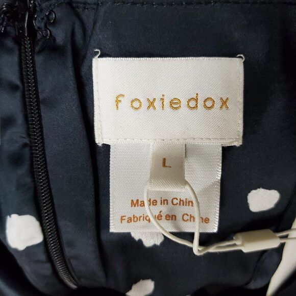 FOXIEDOX Perita Midi Dress NWT Black L - Picture 6 of 7